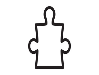 Obraz premium A single black puzzle piece icon on a white background