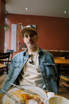 Man relaxing after brunch