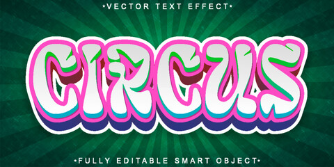  Circus Fun Entertainment Typography Vector Fully Editable Smart Object Text Effect
