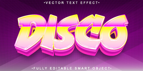  Disco Party Dance Typography Vector Fully Editable Smart Object Text Effect