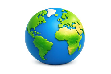 Fototapeta premium Stylized 3D globe with continents made of clay on a black background