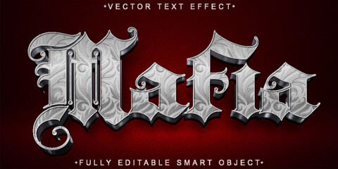  Mafia Crime Gangster Typography Vector Fully Editable Smart Object Text Effect
