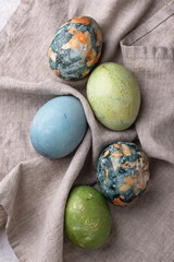 Easter eggs painted with natural dye
