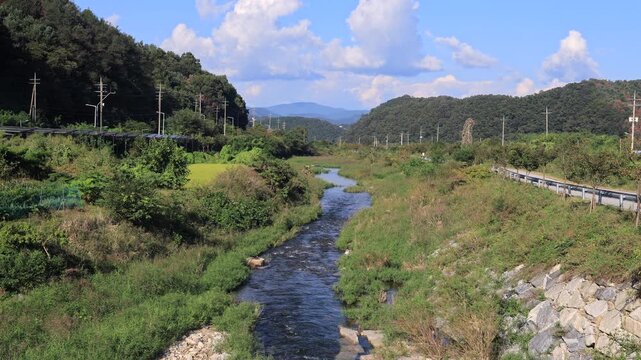 Winding Stream in Gapyeong Valley