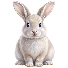 Obraz premium Silhouette of a white rabbit isolated on a transparent background