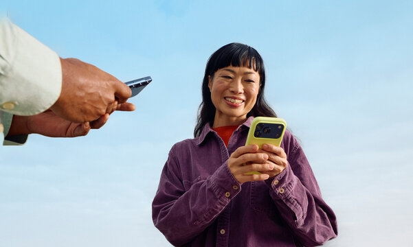 Individuals use their smartphones