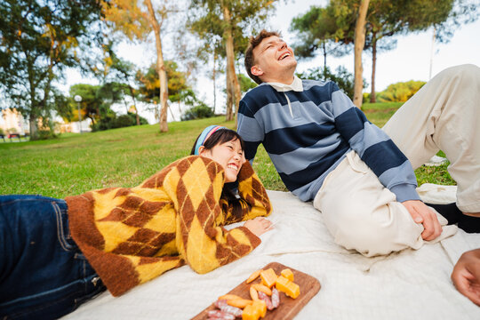 Friends enjoying a picnic together