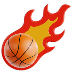 Basketball on Fire 3D Illustration © Eklip