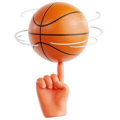 Basketball Spinning on Finger 3D Illustration © Eklip
