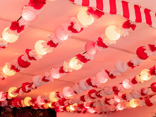 Detail of decoration inside a Caseta at the Seville April Fair © javidestock