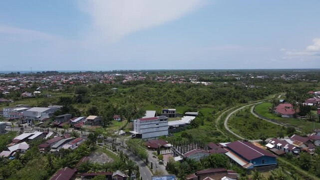 Drone Aerial View of Meulaboh City, Aceh, Indonesia