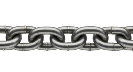 Fototapeta premium Strong Industrial Metal Steel Chain Links Isolated on Transparent Background