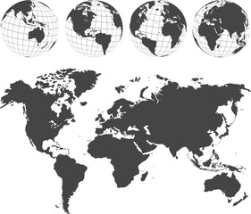 Planet Earth. Earth Day. The Earth, World Map. Vector