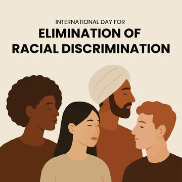 International Day for Elimination of Racial Discrimination vector illustration with diverse group of people