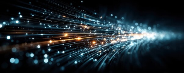 Fototapeta premium Abstract blue light streaks create a glowing, futuristic background perfect for tech and digital design