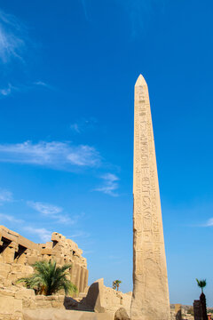 Egypt, Luxor, 01.02.2022.Obelisk of Thutmose I, at Karnak temple in Luxor, Egypt.