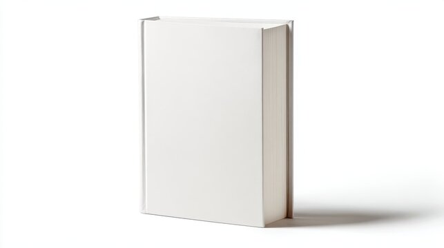 Blank white hardcover book isolated on white background