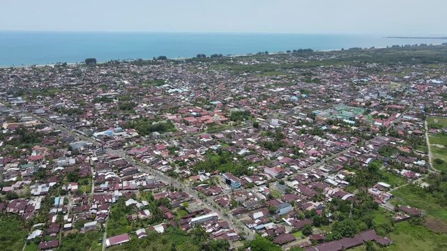 Drone Aerial View of Meulaboh City, Aceh, Indonesia