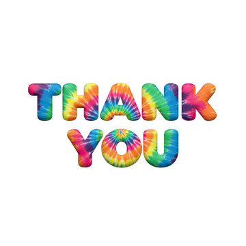 Multicolored thank you message on black background