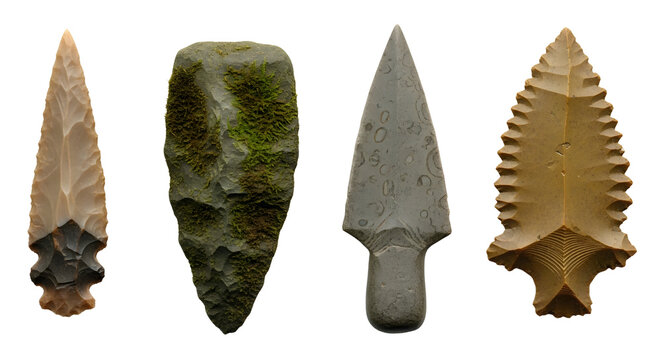 Ancient arrowheads and knives