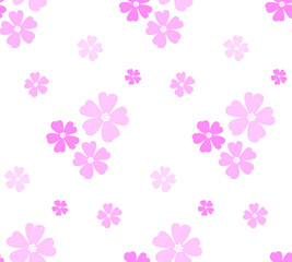 Flower pattern seamless. Cute pattern with colorful pink flowers. Cherry blossom. Floral wallpaper minimalist for design, textile, fabric, paper, wallpaper, scrapbooking, cards, wrapping, vector