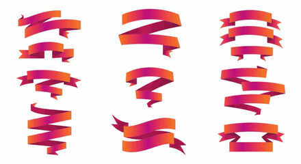 set of colorful ribbons