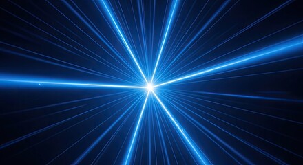 Obraz premium Vibrant blue light beam radiating from a central point