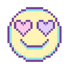 Fototapeta premium PNG Pixelated heart eyes emoji