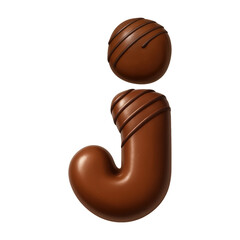 Fototapeta premium PNG Chocolate letter J illustration