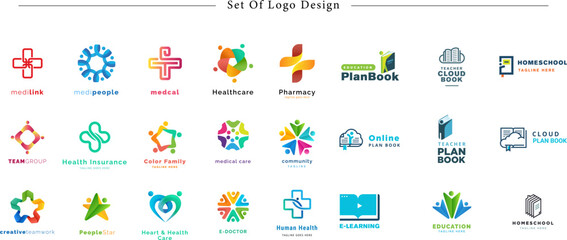 21 Professional Logo Designs Healthcare, Education, Digital and Corporate Branding Concepts with Vibrant Gradients and Minimalist Line Work