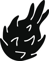 Obraz premium Black silhouette of a dragon fruit icon on a white background