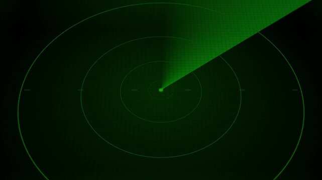 Modern submarine radar sonar with object on map. digital 3d radar animation