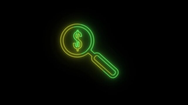 Looking for a dollar nolan icon. green neon symbol search dollar Dollar blue glowing neon us aux icon .