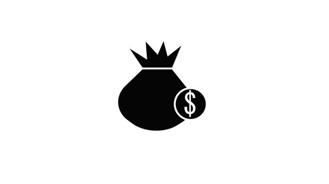 Money bag icon design . Money Bag and Gold Coins Abundant Wealth money bag with coins dollars Money money and background