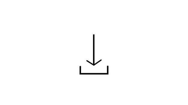 download arrow outline favorite icon .Download icons in three different stroke lines black line download file isolated on white background