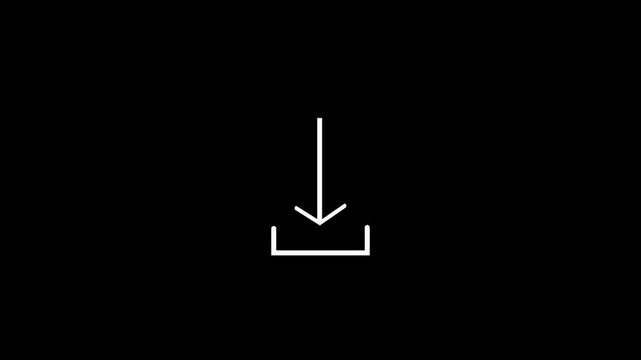 download arrow outline favorite icon .Download icons in three different stroke lines black line download file isolated on white background