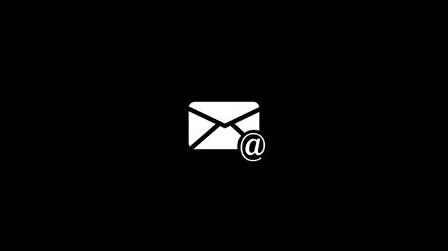 Email box icon, Animation of Email envelope with auto counting number on circle.