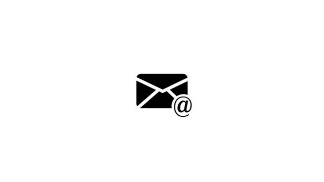 Email box icon, Animation of Email envelope with auto counting number on circle.