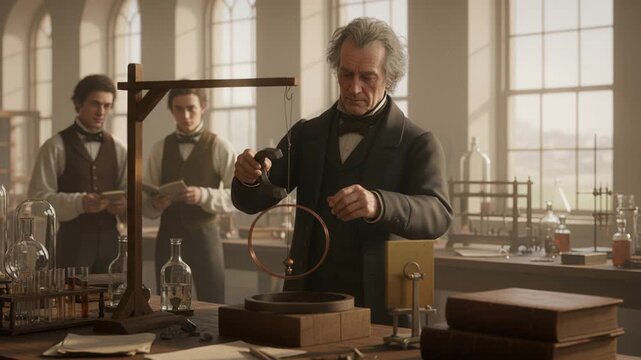 Victorian Style Classroom Where Instructor Conducts Science Demonstrations