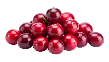 A pile of ripe, red, round berries, piled into a slightly conical shape, against black