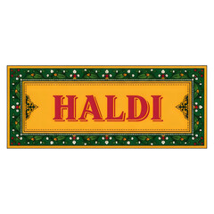 Haldi Name Plate Festive Indian Wedding Decoration Yellow Floral Border