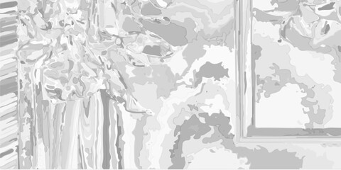Obraz premium Abstract Gray and White Marble Texture Vector Illustration Featuring Natural Stone Swirl Patterns, Fluid Agate-Inspired Waves, and Modern Monochrome Surface Background Design.