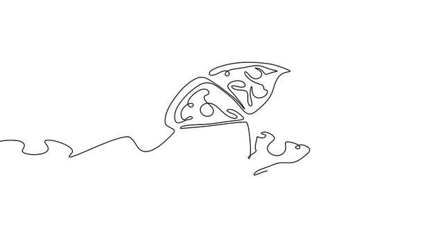 Illustration pizza vector slice icon cheese food hand drawn background sketch. Continuous line pizza set isolated pizzeria outline symbol doodle italy menu eat piece art design logo italian white flat