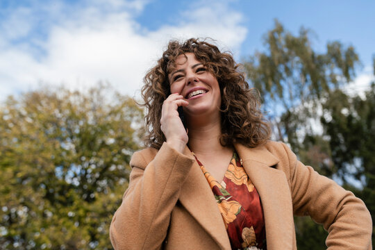 Joyful Conversation Outdoors