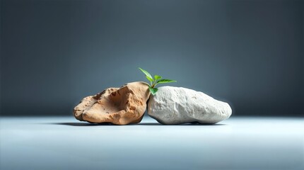 Life growing between conflict sides concept