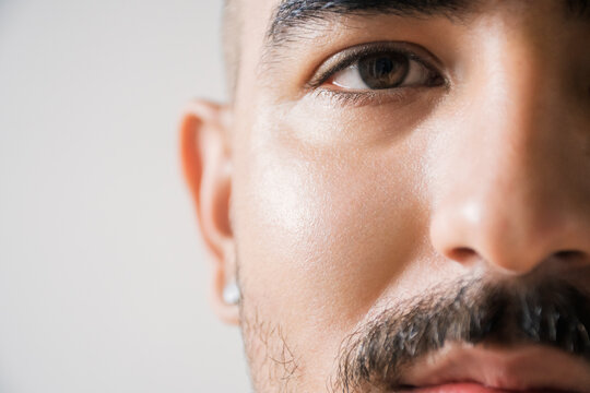 Close-up of a Man With a Well-Groomed Look and a Thoughtful Expression