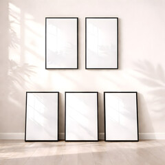 Gallery Wall Frame Mockup Collection | Multiple Frame Layout Interior Scene