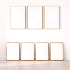 Gallery Wall Frame Mockup Collection | Multiple Frame Layout Interior Scene