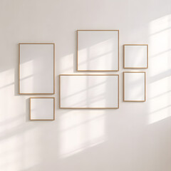 Gallery Wall Frame Mockup Collection | Multiple Frame Layout Interior Scene