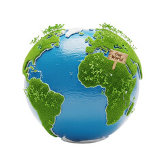 Eco Earth Globe with Lush Green Continents